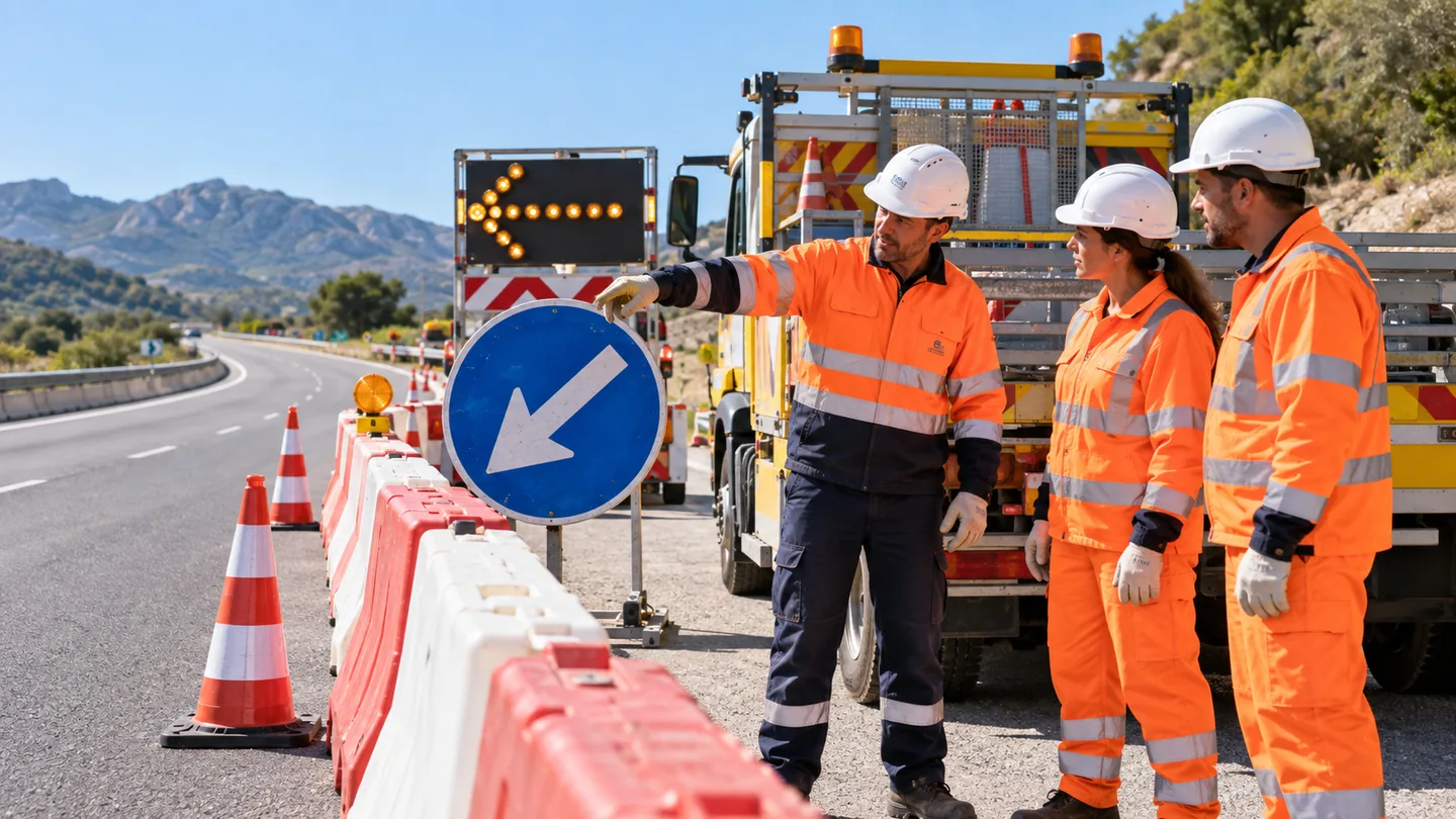 Ilustración de formación preventiva en Conservación y explotación de carreteras — PRL Construcción